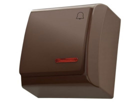 BIS Wyłącznik zwierny przycisk "dzwonek" z podświetleniem pomarańczowym brązowy ŁN-6BS/24 OSPEL