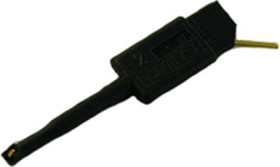 Miniature clamp test probe, black, max. 1 mm, L 35 mm, CAT O, pin 0.64 mm, 974201100