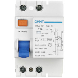 Chint 782013 NL210 RCCB 63A 30mA 240V 10kA; Protects Against Fault Currents