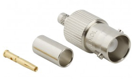 Złącze koncentryczne Montaż na kablu Żeński 50Ω typ złącza Złącze BNC 4GHz Połączenie zagniatane typ kabla BELDEN 9907,