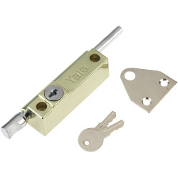 Yale Locks P124 Door Push Bolt Brass Finish Visi