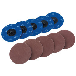 Draper 75618 Ten 75mm 180 Grit Aluminium Oxide Sanding Discs