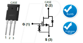 UJ3C065030K3S SiC cascode FET, 650V 85A Rdson 0.027R , TO-247-3L