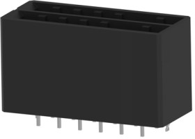 Pin header, 12 pole, pitch 5.08 mm, straight, black, 2-917658-3