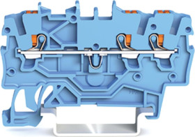3-wire feed-through terminal, spring-clamp connection, 0.14-1.5 mm², 1 pole, 13.5 A, 8 kV, blue, 2200-1304