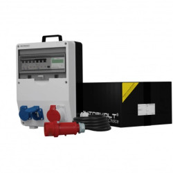 Rozdzielnica budowlana z kablem i licznikiem zużycia energii TD-S/FI SKH 16A 2x230V Doktorvolt 2889