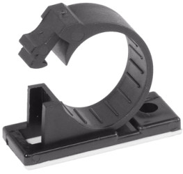 Cable clamp, max. bundle Ø 12 mm, PA, black, self-adhesive, (L x W x H) 34.5 x 16.4 x 19.5 mm, 06860230010