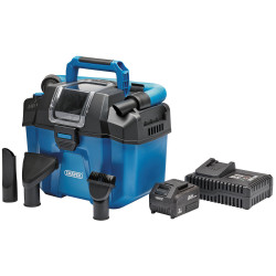 Draper 95169 D20 20V Wet &amp; Dry Vacuum Cleaner 1 x 3.0Ah Battery 1 x Fast Charger