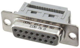 Złącze D-Sub 15-pinowe Żeński Proste Montaż na kablu raster 2.77mm