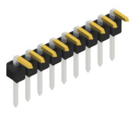 Pin header, 9 pole, pitch 2.54 mm, angled, black, 10055999