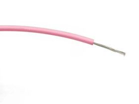 Przewód jednożyłowy linkowy, 0,5 mm², 16/0,2 mm, 20 AWG, PVC, 1 kV AC, Różowy, dł. 100m, RS PRO