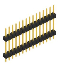 Pin header, 15 pole, pitch 2.54 mm, straight, black, 10056626