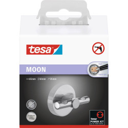 tesa 40305-00000-00 MOON coat hook 65x50x35mm silver Adhesive mount
