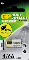 GP476A Alkaline battery, cylindrical, 6 V, 105 mAh