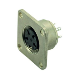 Łącze DIN Amphenol Industrial 3-pinowe, seria C091 Montaż na panelu Prosty M16 300 V 3 DIN EN 61076-2-106 10A IP67