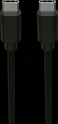 1700-0122 Data/Charging Cable, USB-C Connector &gt; Type-C, Black, 2 m