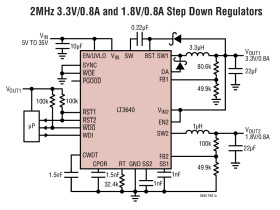 Dual Monolithic Buck Regulator with Power-On Reset and Watchdog Timer