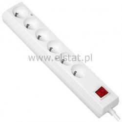 Przedłużacz 6GN 3m + 0 + przełącznik biały