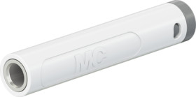 4 mm socket, crimp connection, 1.0 mm², mounting Ø 8 mm, white, 64.2062-29