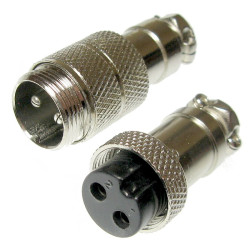 Złącze przem. na kabel 2pin kpl. (wt+gn) mikrofonowe NC/CB