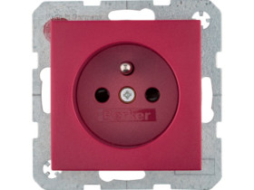 B.3/B.7 Płytka czołowa z przysłonami styków do gniazda z uziemieniem czerwony 3965760062 HAGER