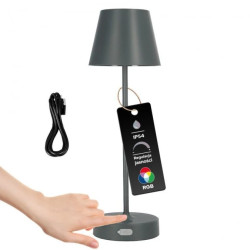 Lampka stołowa NELI 2,7W LED szara, z akumulatorem 2200mAh, IP54, RGB, 200lm, 33cm, EDO777720 EDO Solutions