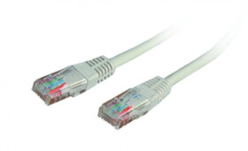 Kabel krosowy EmiterNet UTP kat.5E PVC 1 m szary, EM/PC-UTP5EPVC-1M