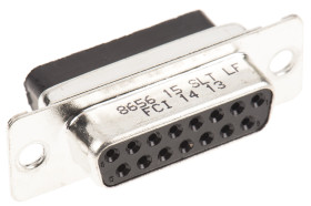 Złącze D-Sub 15-pinowe Żeński Proste Montaż na kablu raster 2.74mm