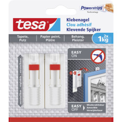 tesa 77774-00000-00 Adjustable Adhesive Nail white 2pcs strong hold reusable