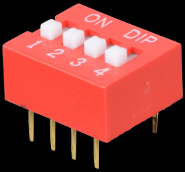 Dip switch, vertical, 4-pin