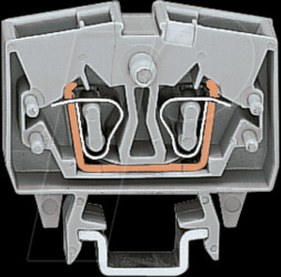 264-701 2-conductor mini feed-through terminal for TS15, up to 2.5 mm²,