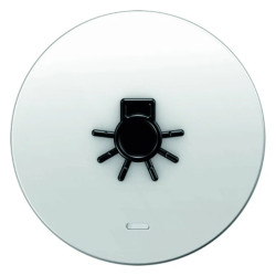 Klawisz z soczewką i wypukłym symbolem caliświatłocali Berker R.1/R.3 biały połysk 16512049
