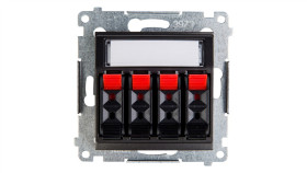 Simon 54 Gniazdo Głośnikowe Poczwórne Antracyt Dgl34.01/48