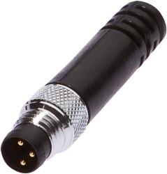 Złącze kablowe, PIN 1/4 zmostkowany, proste, do samodzielnego montażu, VK000042