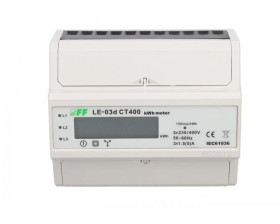 Licznik energii elektrycznej 3-fazowy przekładnikowy 400/5A z wyświetlaczem LCD LE03D-CT400
