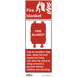 Worksafe SS53P10 Safety Sign Fire Blanket - Rigid Plastic - PK10