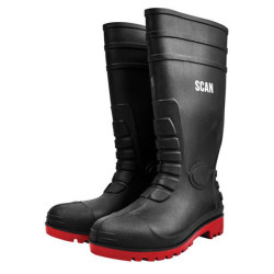 Scan W-6038 BLACK Safety Wellingtons UK 12 EUR 47