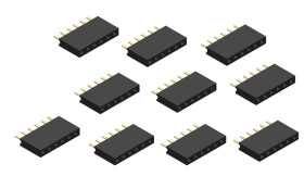 Opencircuit Female header 6 pin - 2.54mm - 10 pcs