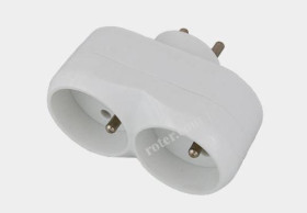 TRÓJNIK ELEKTRYCZNY ROZGAŁĘŹNIK 2 GNIAZDA Z UZIEMIENIEM ZŁODZIEJ