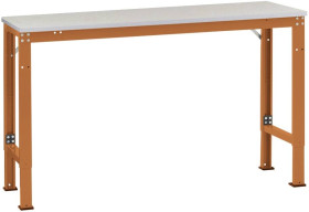 Manuflex AU8104.2001 Uniwersalny stół roboczy z blachą blacharską, szer. X gł. X wys. = 1750 x 1200 x 722-1022 mm czerwo