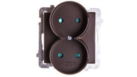 Sonata Gniazdo Podwójne B/U Z Przesłonami Czekoladowy Metalik Gp-2Rrp/M/40