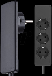 8084 Innovative space-saving lever power strip, black