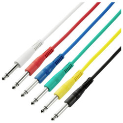 Adam Hall K3IPP0060SET Jack Audio Cable 0.60m 6 Colours