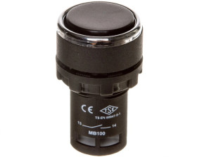 Przycisk sterowniczy monoblok, kryty, niestabilny, 1NO, czarny T0-MB100DH