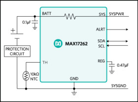 5.2µA 1-Cell Fuel Gauge with ModelGauge m5 EZ and Internal Current Sensing