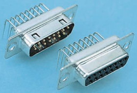 Złącze D-Sub 9-pinowe Męski Kąt Proste Przewlekany raster 2.74mm Złoto