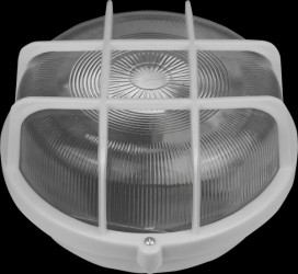 20300031 Ceiling light fixture, with protective cage, round, white