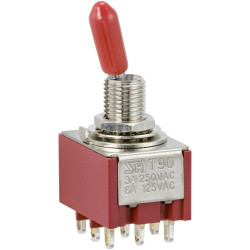 TruComponents 751508 Toggle switch Panel Mount On/On 3PDT Solder Terminal