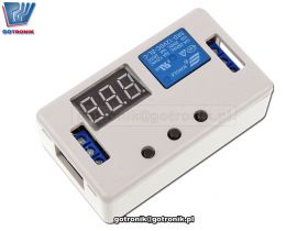 Przekaźnik 12V z układem czasowym 1s - 999 minut w obudowie