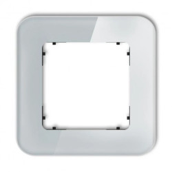 ICON Ramka uniwersalna pojedyncza zaokrąglona - efekt szkła (ramka: szara spód: czarny) 15-12-IRSZ-1